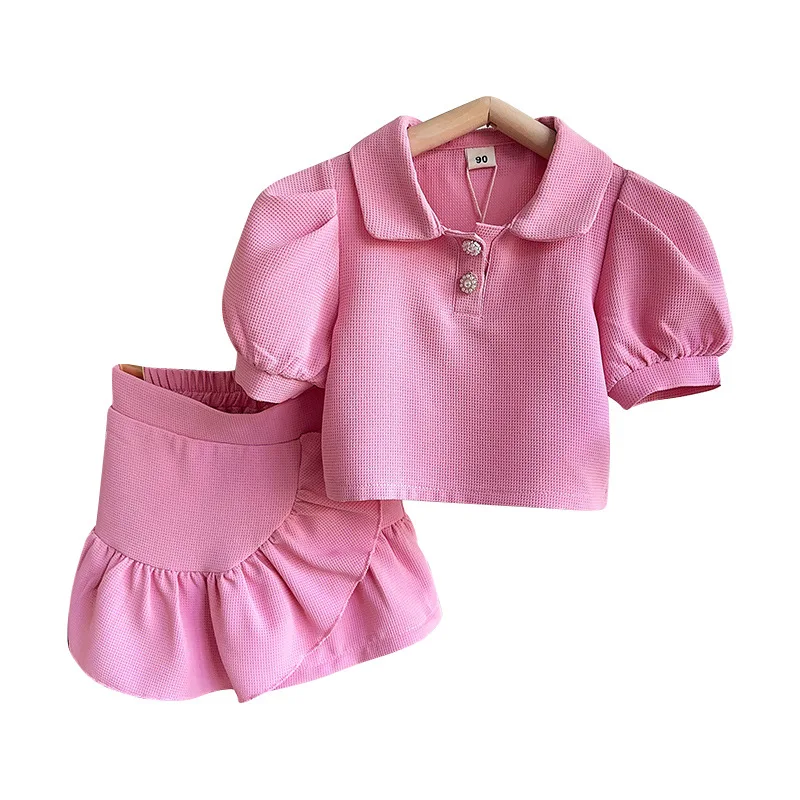 Summer Girls Clothing Sets Short Sleeve Shirt+Shorts 2Pcs Children Clothes Suits Kids Clothes Korean Toddler Girl Clothes 2-7Yrs