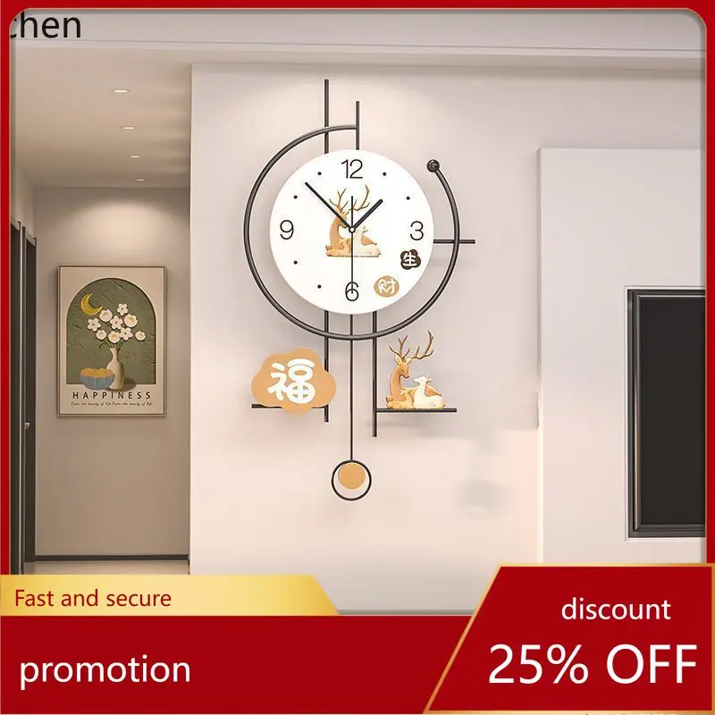 

ZML clock wall clock for living room, high-end, simple and creative suitable for dining room and home use, wall-mounted clock