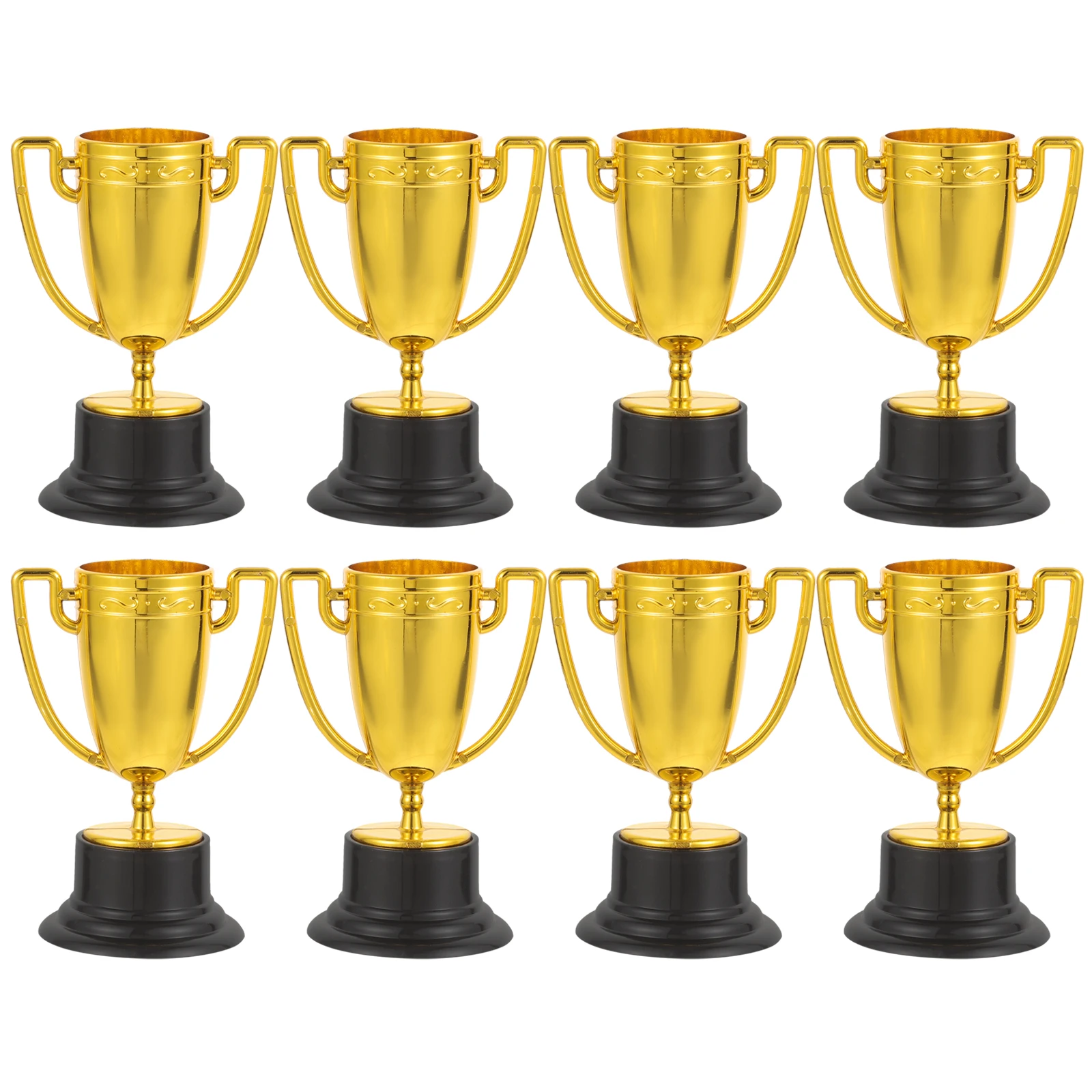 8pcs Mini Plastic Gold Reward Trophy Cup Kids Race Game Trophies Early Educational Kids Gold Awards Mini Trophy Model Gifts