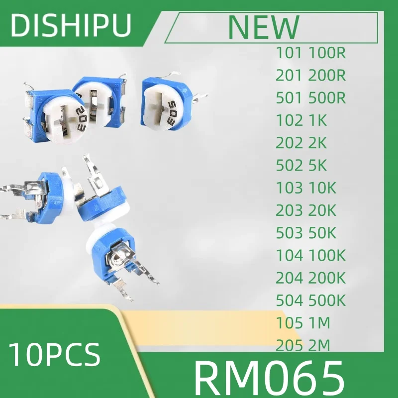 10PCS RM065 101 100R 201 200R 501 500R 102 1K 202 2K 502 5K 103 10K 203 20K 503 50K 104 100K 204 200K 504 500K 105 1M 205 2M