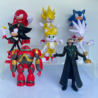 8PCS 12cm Super Sonic PVC Action Figure Toys Hedgehog Shadow Tail Character Model Doll Kids Anime Toys Collect Gift