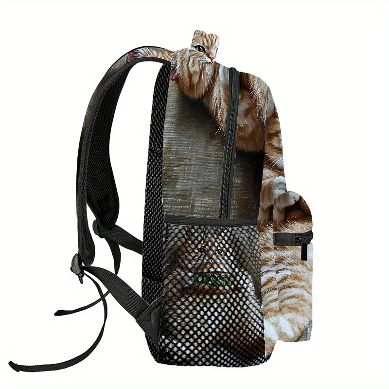 Custom Bag A Cat Eating A Hamburger (4) Backpack, Travel Hiking Backpack, Computer Backpack High Quality And Suitable For Beach