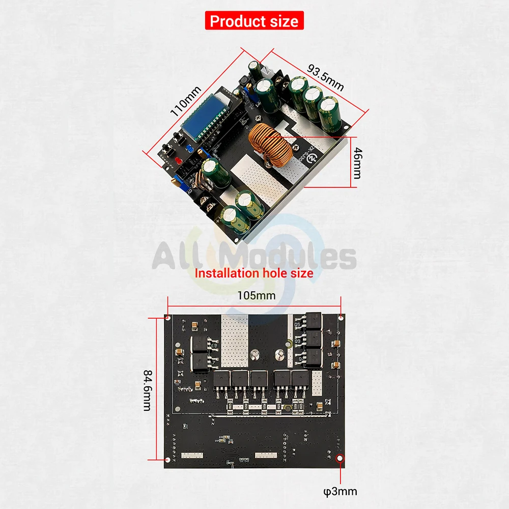 ZK-SJ20 300W Buck Converter CC CV Power Supply Module DC 7-80V to 1.4-79V 20A Adjustable Voltage Regulator Voltmeter Step-Down