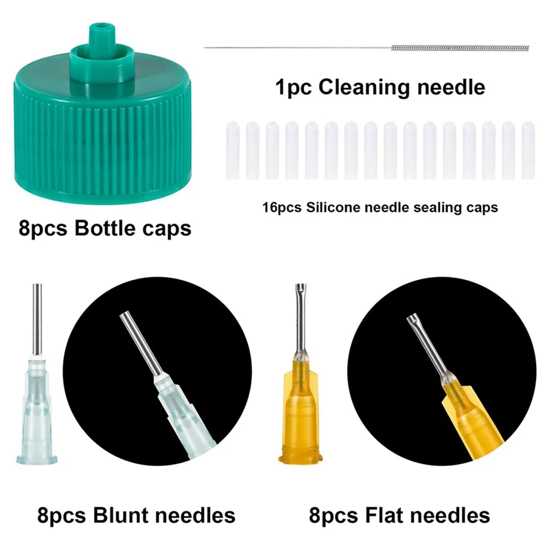 PORK-123Pcs Precision Applicator Caps Set, Precision Tip Applicator Caps For 2Oz Acrylic Paint Bottles Precision Bottle Caps