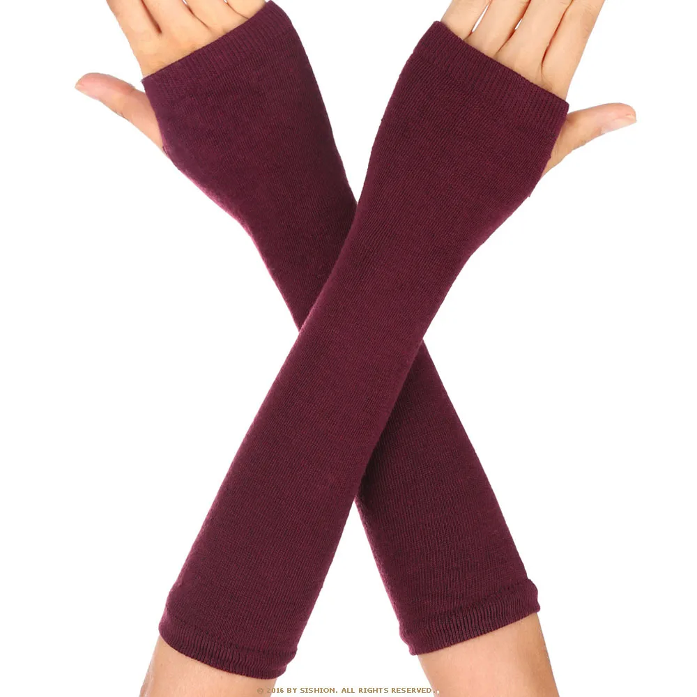 แฟชั่นถุงมือยาวข้อมือแขนถักผู้หญิง Dew Finger Arm Warmers Fingerless ถุงมือลายถุงมือมือ Mitten