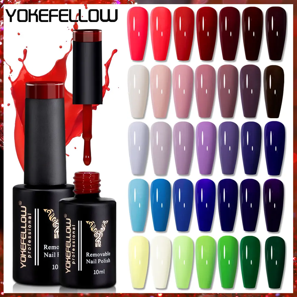 YOKEFELLOW 10ML Gel Nail Polish 2023 Newest Gel Color For Fashion 122 Colors Semi-permanent Varnish Nail Polish For Salon