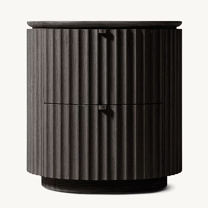 2024 منضدة بجانب السرير وأثاث غرفة النوم المنزلية من خشب البلوط الصلب الفاخر #4