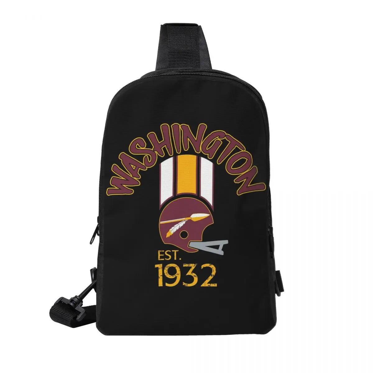

Washington Pro Football Savage Helmet 1932 Apparel Chest Bag Men Sling Crossbody Backpack Chest Bag Daypack Shoulder Bag
