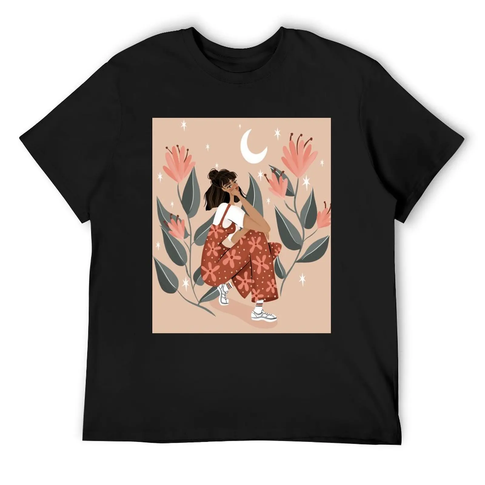 

Flower and moon child T-Shirt T-shirts man rapper graphic tees Luxury man luxury designer mens t shirts casual stylish