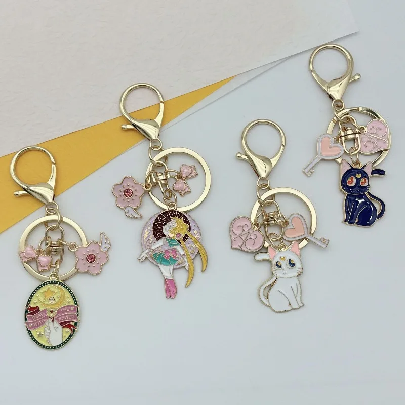 

Hot Kawaii Sailor Moon Series Magic Wand Keychain Cartoon Creativity Exquisite Cute Car Key Pendant Backpack Key Chain Gift