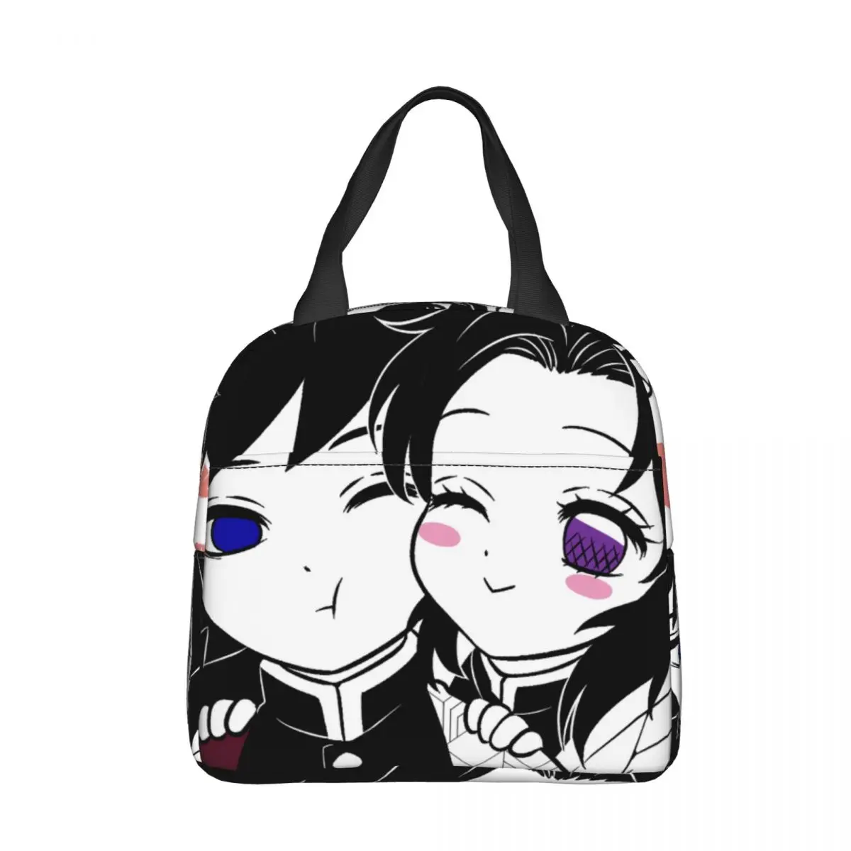 

Demon Slayer Anime Insulated Lunch Bag Thermal Bag Meal Container Giyuu And Shinobu Kocho Tote Lunch Box Bento Pouch