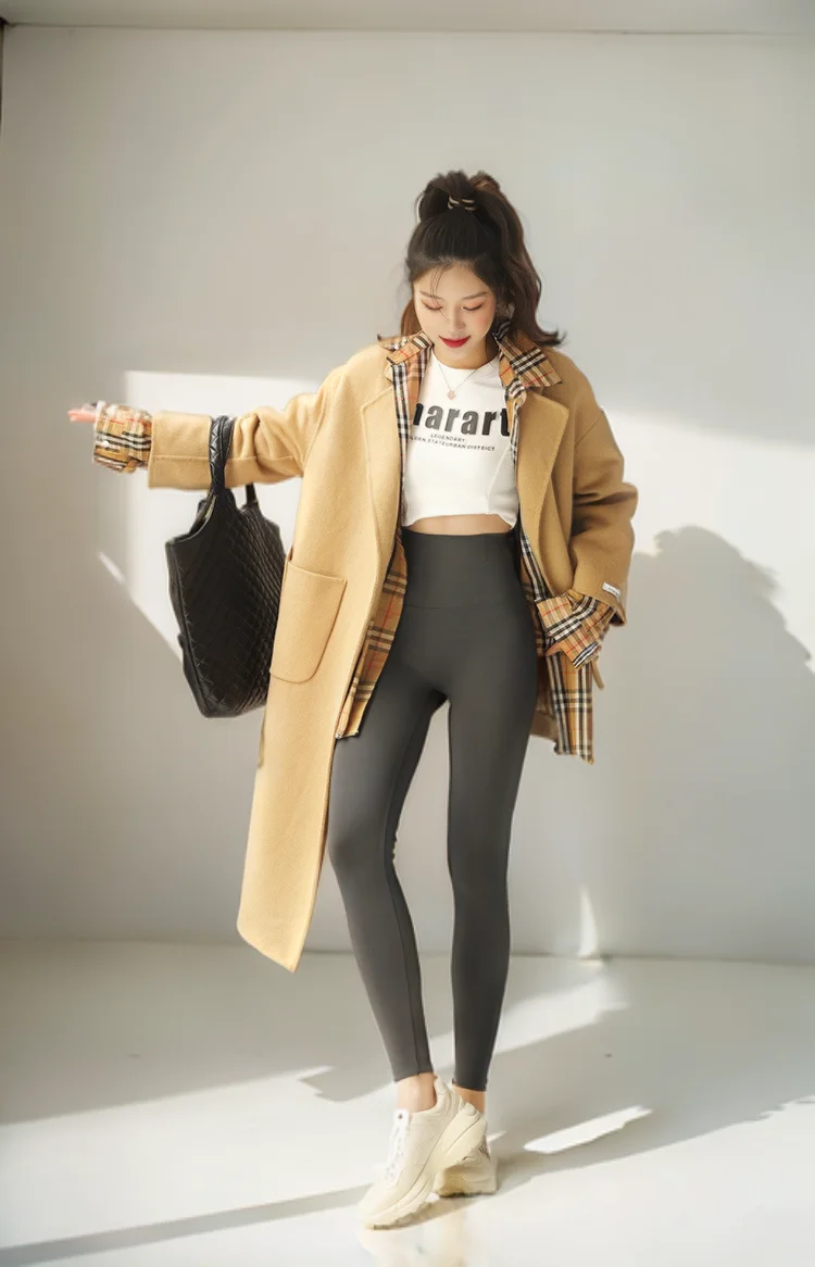 

Black Leggings Women Lounge Bell-Bottomed Commuter-Style Elegance Neutral Couple Elasticated Stripes Loose-Fit Cooling Draping