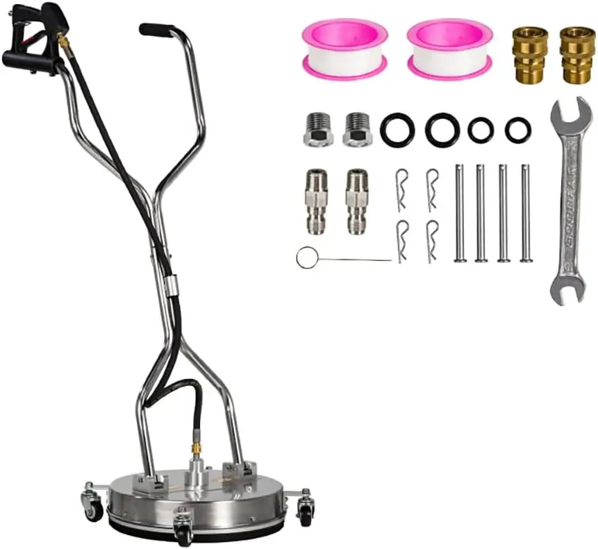 

16.5" Pressure Washer Surface Cleaner 4000 PSI with 4 Wheels,3/8" Quick Connector and Washer Accessories for Concrete, Patio, Si