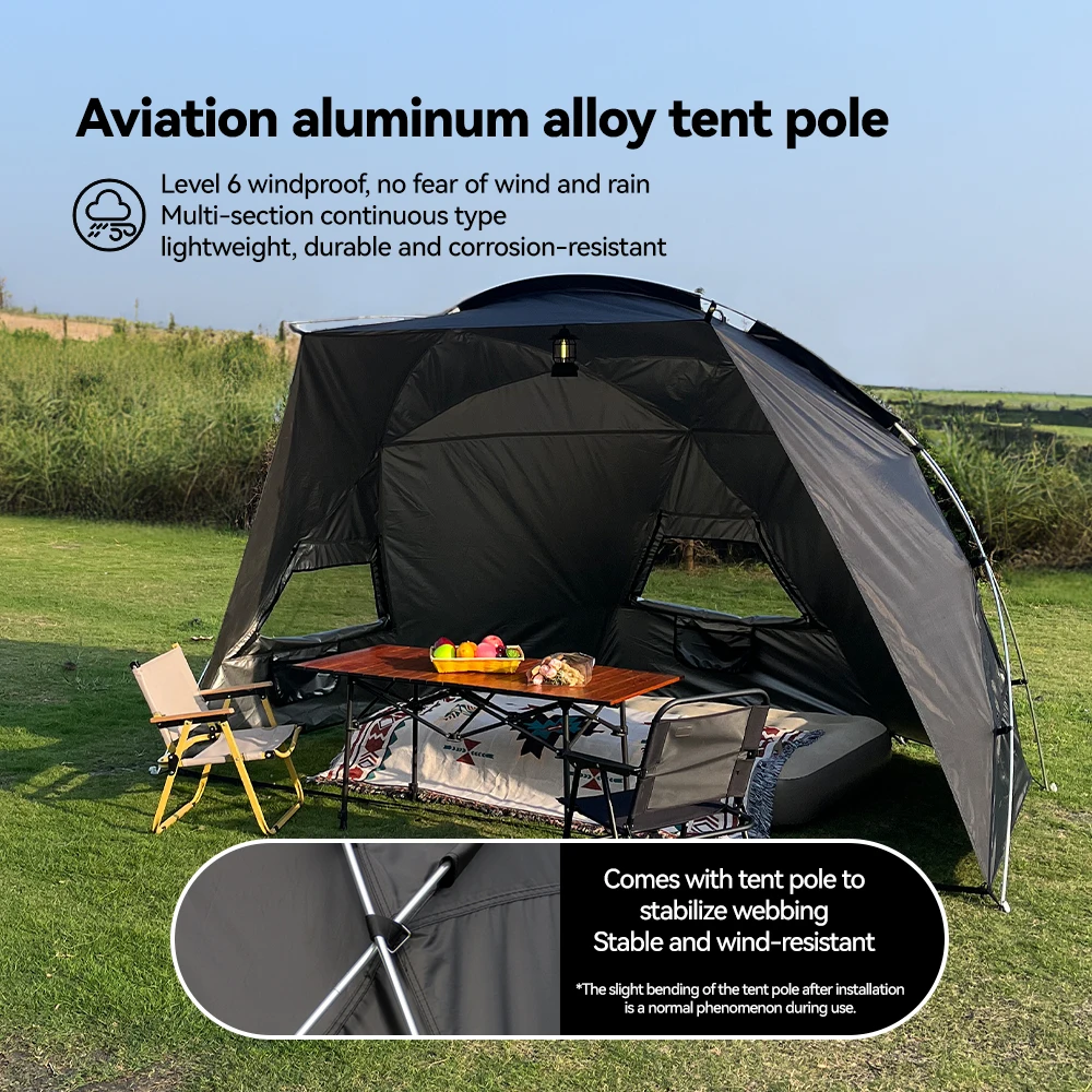 

Кемпинговая палатка для 2-5 человек, водонепроницаемая солнцезащитная палатка, УФ-ветрозащитная портативная семейная палатка для пляжного парка, 210D, ткань Оксфорд, алюминиевый столб