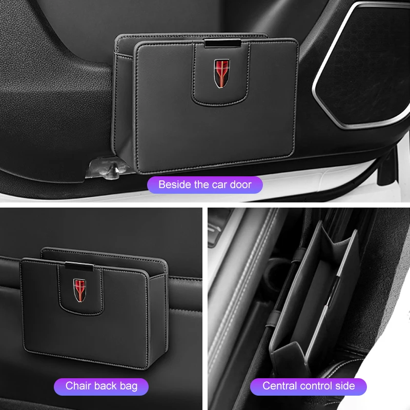 

Car Leather Trash Can Door Hanging Storage Box For Hongqi HS5 H5 H9 E-QH5 HS7 E-HS9 H7 E-HS3 E-QM5 HS3 HS6 Seat Back Garbage Bag