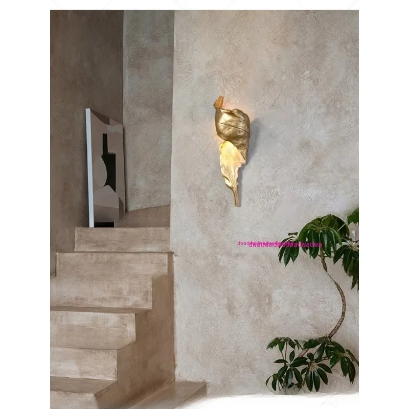 

Designer leaf bedside wall lamp artistic feeling corridor aisle staircase background wall decorative lamp