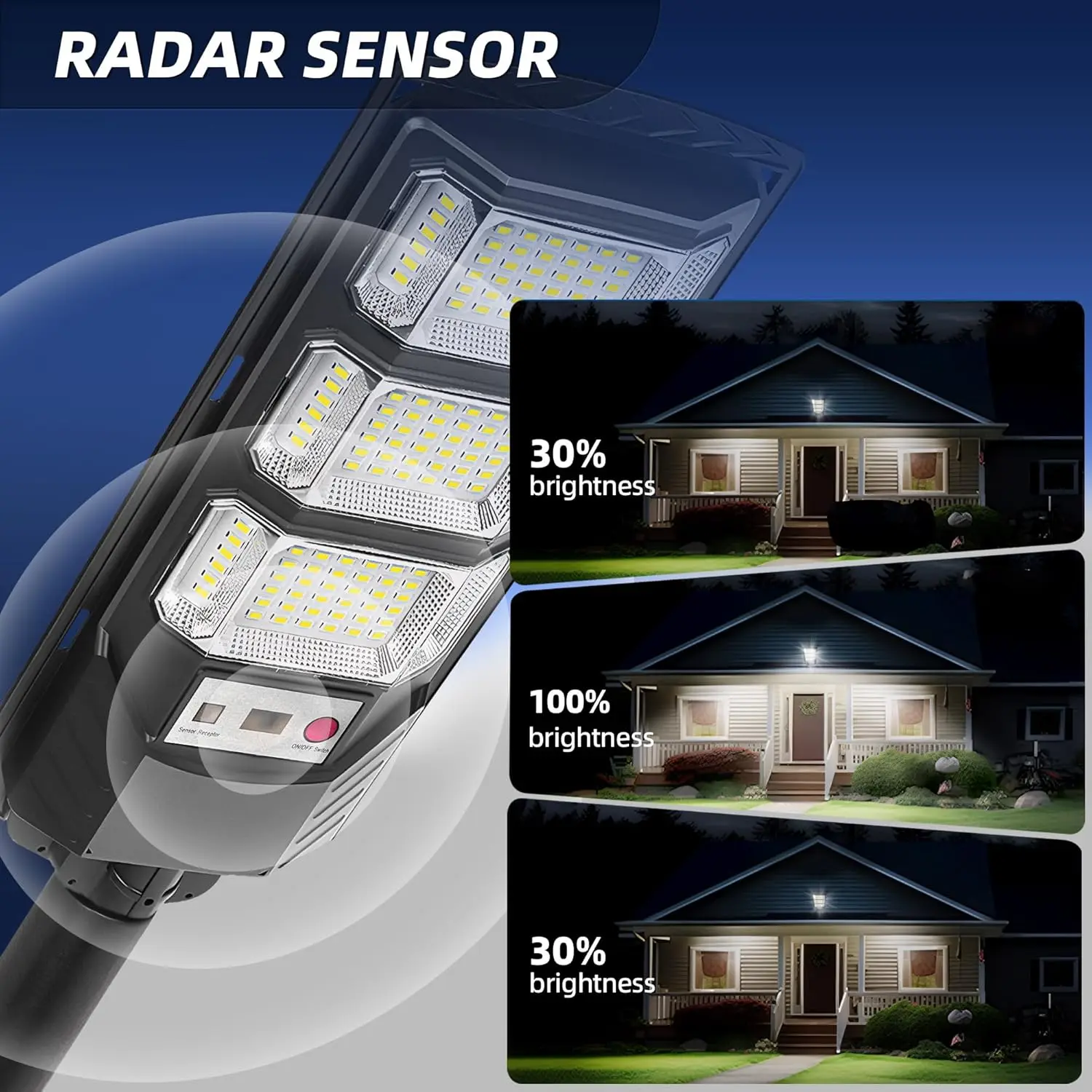 Solar Power Wall Lights  with Motion Sensor Outdoor Sunlight Charge Waterproof Street Light Garden Led Solar Spotlight