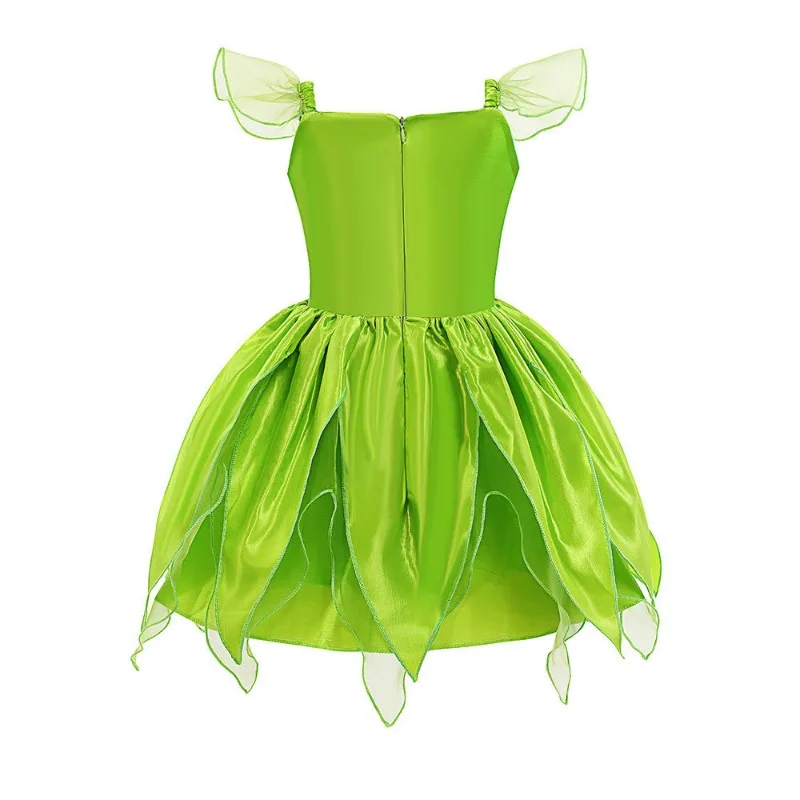 Tinker Bell Fairy Dress Green Cute Children Spirit Dresses Princess Butterfly Wing Full Set Girls Christmas New Year Costume - Image 4