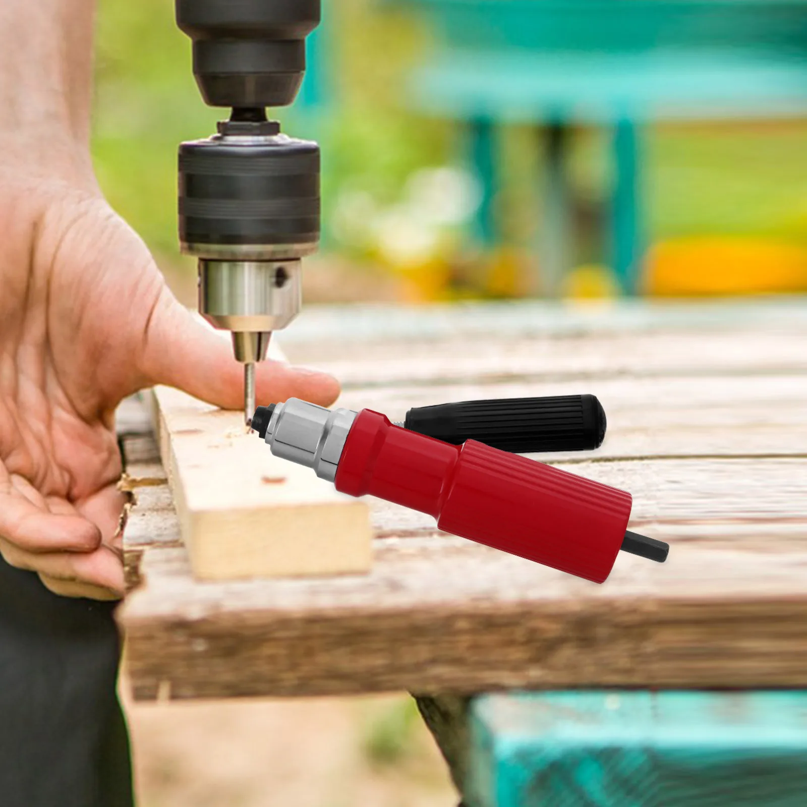 Riveting Drill Adapter Cordless Rivet Nut Machine 360 Degree Holding Design High Efficiency Non Slip Easy Carry