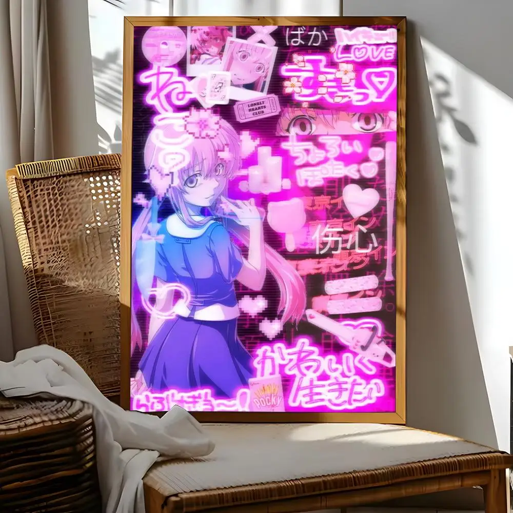 The Future Diary Painting Calligraphy Frameless Poster Canvas Painting Wall Prints Picture For Living Room Home Decor view 6
