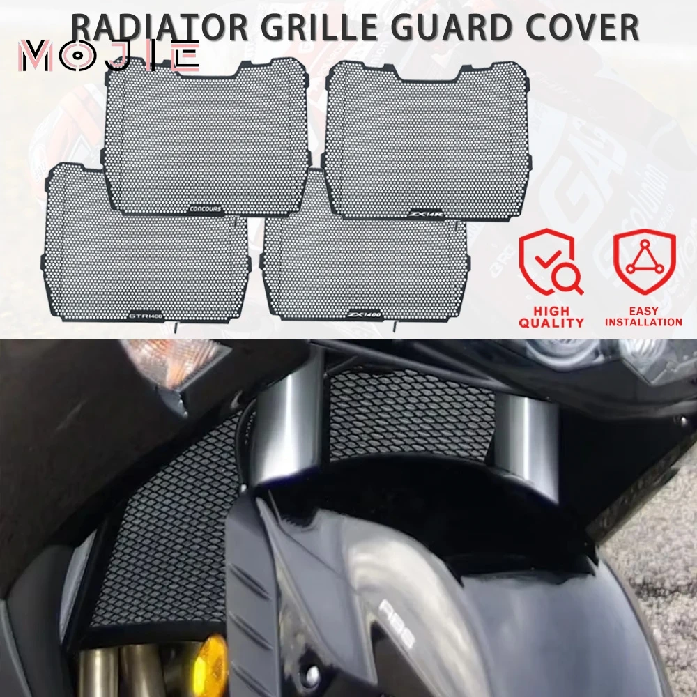 

2025 Motorcycle Accessories Radiator Grille Guard Cover For Kawasaki 1400GTR CONCOURS 14 ZG1400 Ninja ZX-14R/ ZX1400 2008-2024