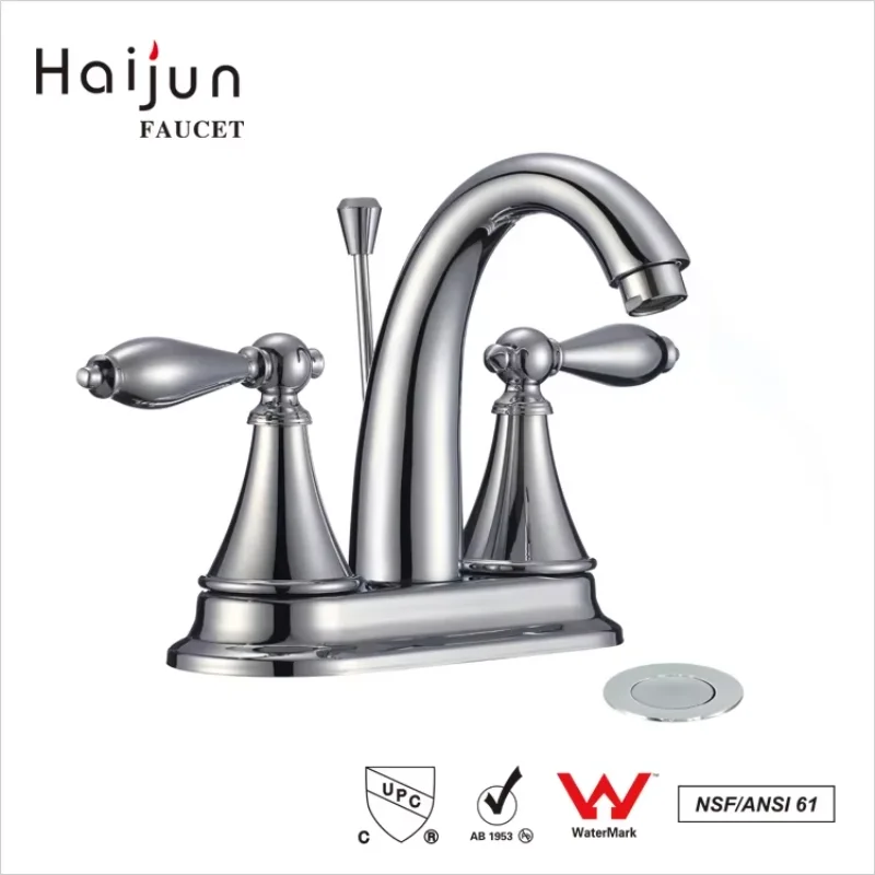 Brushed Nickel Bathroom Sink Faucet with Drain Assembly and Supply Hose Lead-Free cUPC Lavatory Faucet Mixer Double Handle Tap