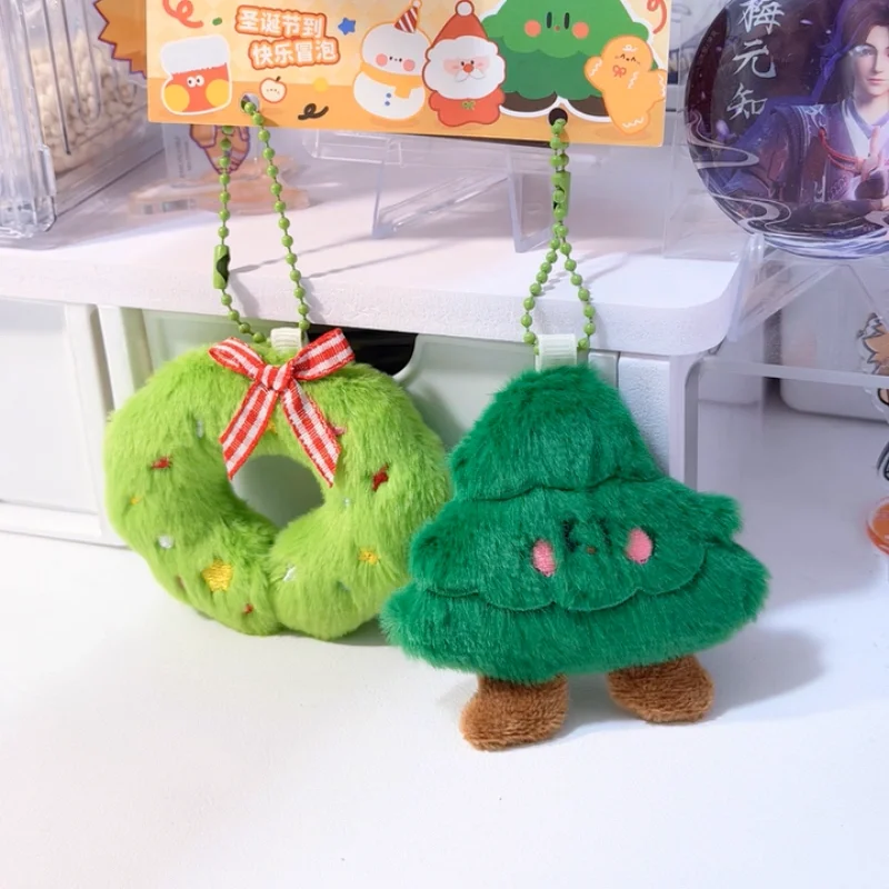 

Cute Christmas Plush Keychain Set Santa Claus & Snowman Doll Ornament Small Gift For Kids Party Favors Stocking Stuffer Girl Toy