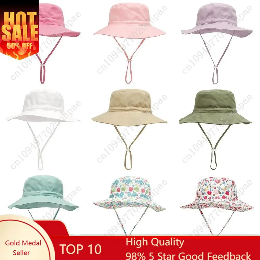 

Летняя детская панама от солнца для девочек и мальчиков, с защитой шеи и ушей, УФ-защита, пляжная шляпа для детей 0-8 лет
