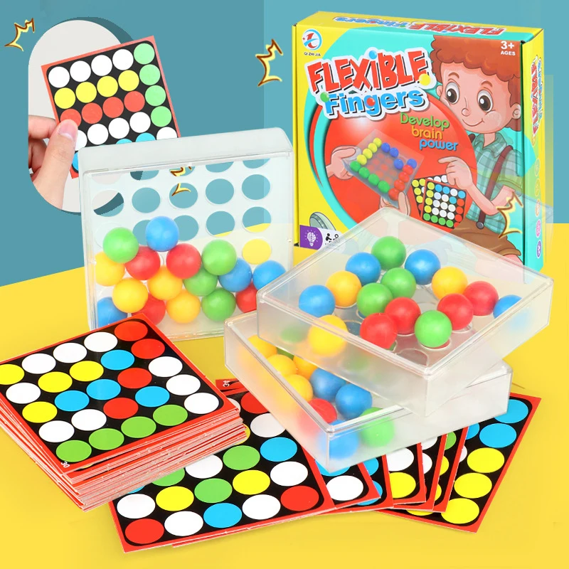 Doigts flexibles pour enfants, jouets éducatifs d'apprentissage, boîte à perles, capacité d'observation, coordination œil-main, document, 1-3 plus tard