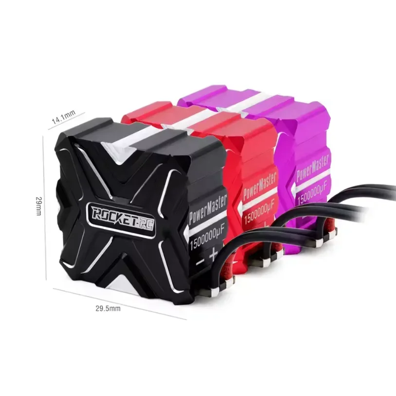 ROCKET-RC A1 Version Metal Capacitor for RC - 1500000μF, 300mΩ, 0~9.0V Withstanding Voltage, Fit 1/10 Drift Cars