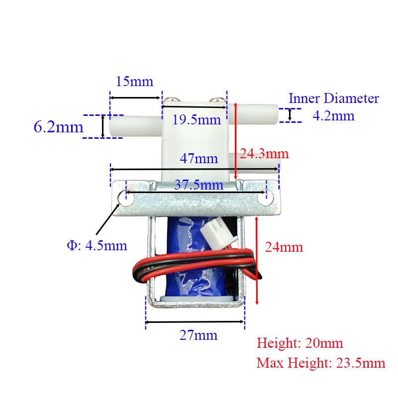 6V 12V 24V 2-Position 3-Way Electric Solenoid Valve N/C NO Water Air Flow Control Valve for Water Purifier Coffee Maker Control