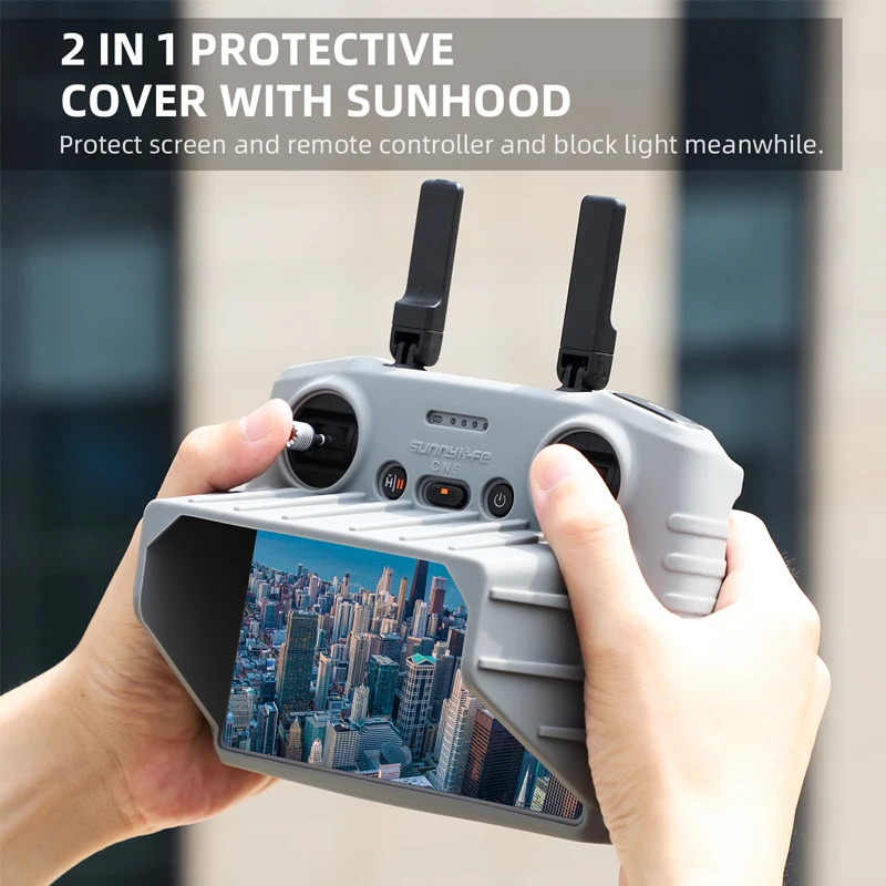 Silikonowe etui na pilot DJI RC 2, osłona przeciwsłoneczna do DJI AIR 3, pasek na szyję, ochraniacz ekranu, akcesoria do kontrolera drona. — zdjęcie produktu 2