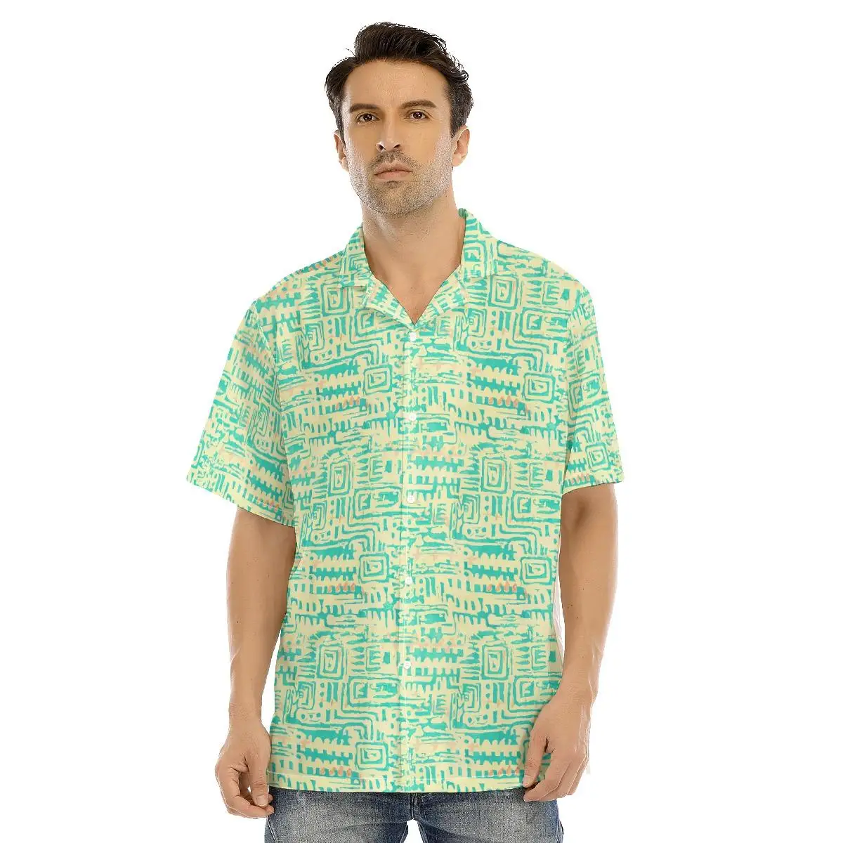 New Hawaii Shirts Vaporwave Designs Alien Spaceship Printed Summer Beach Short Sleeve Cuban Collar Shirts Vintage y2k Clothing