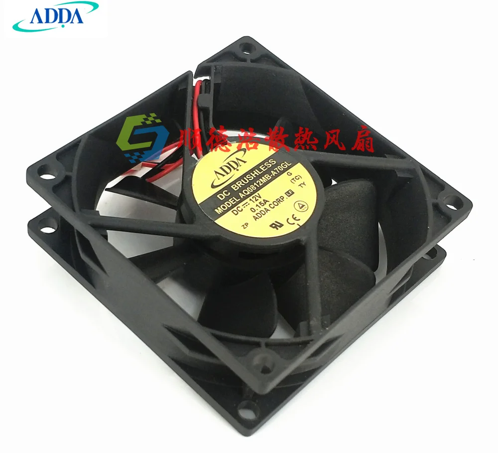 

Ltsf For ADDA AQ0812MB-A70GL DC 12V 0.15A 80x80x25mm 2-Wire Server Cooling Fan8cm