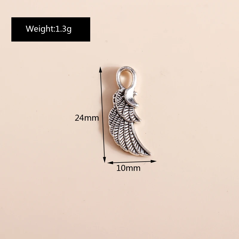 Leslie Mixed 20 Stück Charms Legierung Metall Federflügel Anhänger für DIY handgefertigte Armbänder Halsketten Schmuckherstellung Zubehör – Detail 13