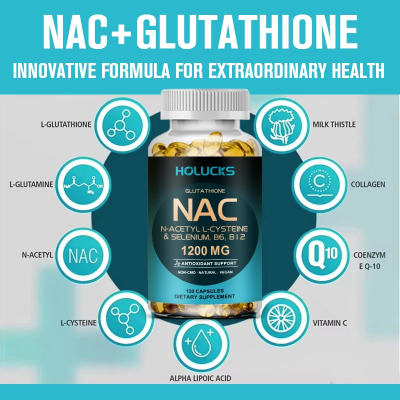 NAC Supplement | Selenium | B6 | B12 - Antioxidant, Immune Support - N Acetyl Cysteine 600 mg per Capsule, 1200 mg per Serving