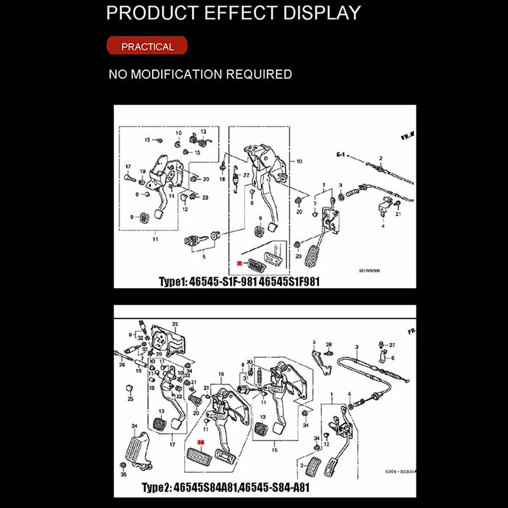 

Автомобильные аксессуары, накладка на педаль тормоза для Honda ACCORD 46545S84A81, черная для CIVIC 2001-2015, для CL 2001-2003, для CROSSTOUR