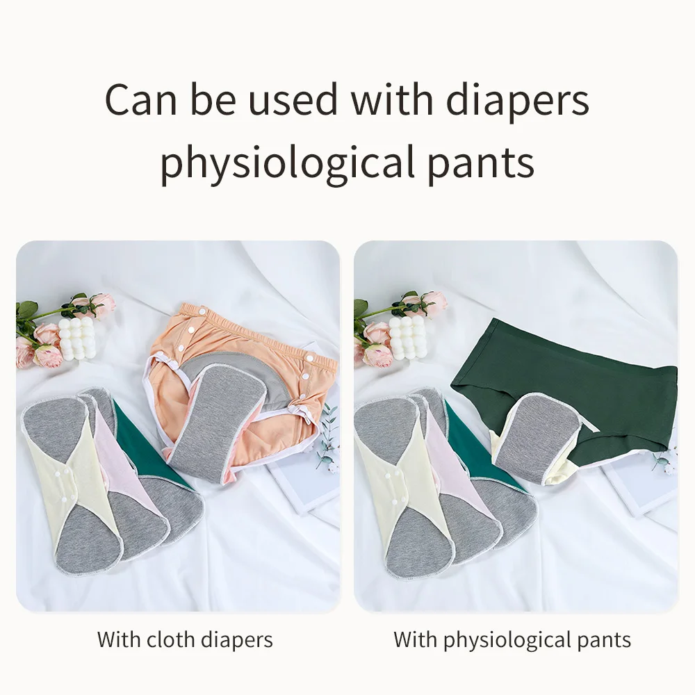 Reusable Cotton Incontinence Pads For Elderly Washable Cloth Sanitary Pads Graphene Underwear Liners For Women
