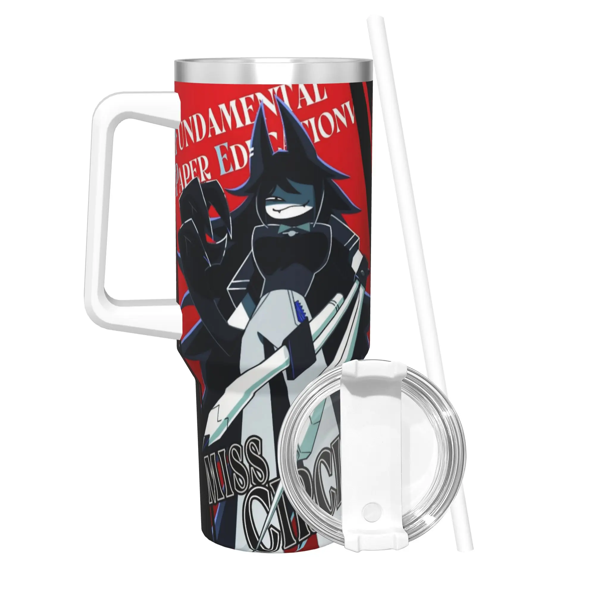 FPE Fundamental Paper Education Tumbler With Straw  Stainless Steel Mug Double Wall Vacuum Insulated for Cold Or Hot 40oz