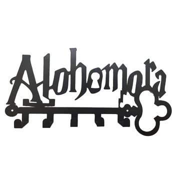 Halloween Creatieve Metalen Sleutelhouder 5-Haken Ijzeren Kunst Wandmontage Zelfklevende Zwarte Hanger Organisator Hoed Handdoekenrek voor Ingang