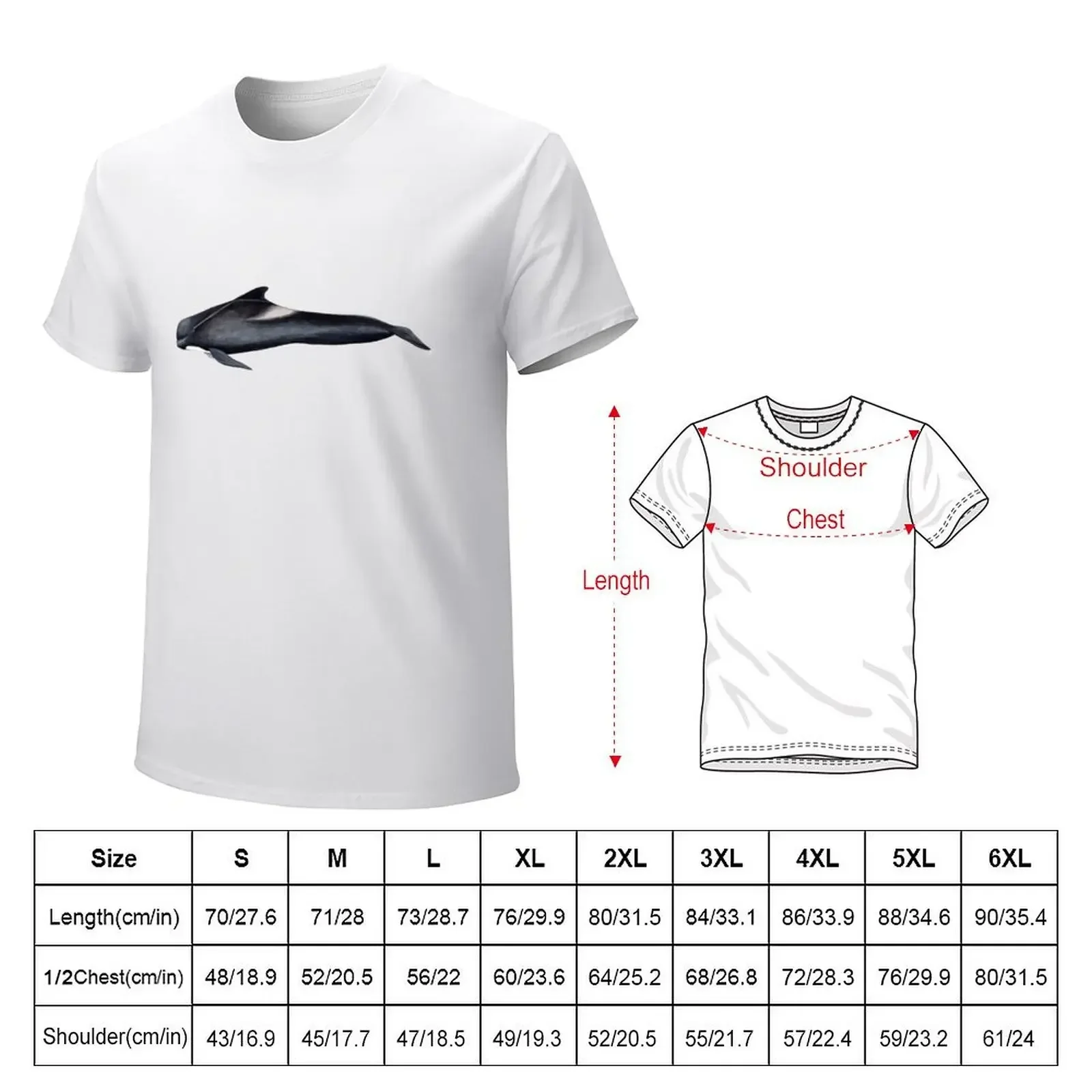 Long-finned pilot whale T-shirt blanks korean fashion slim fit t shirts for men