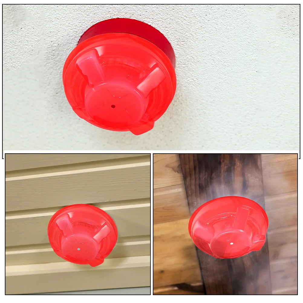2 Pcs Smoke Dust Cover Smokes Protector Induction Alarm Protective Plastic Kitchen Red for Baking