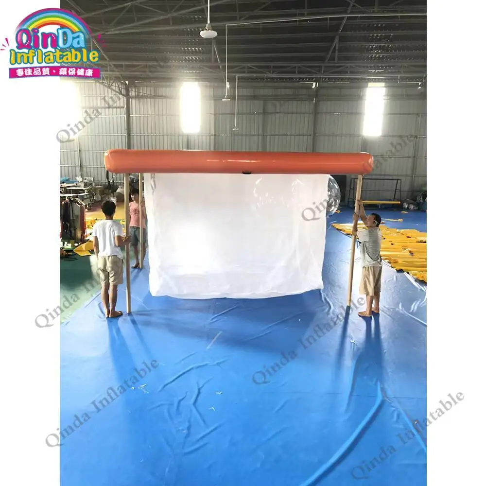 High Quality Inflatable Floating Jellyfish Pool With Net,orange Color Inflatable Sea Pool For Yacht Boat