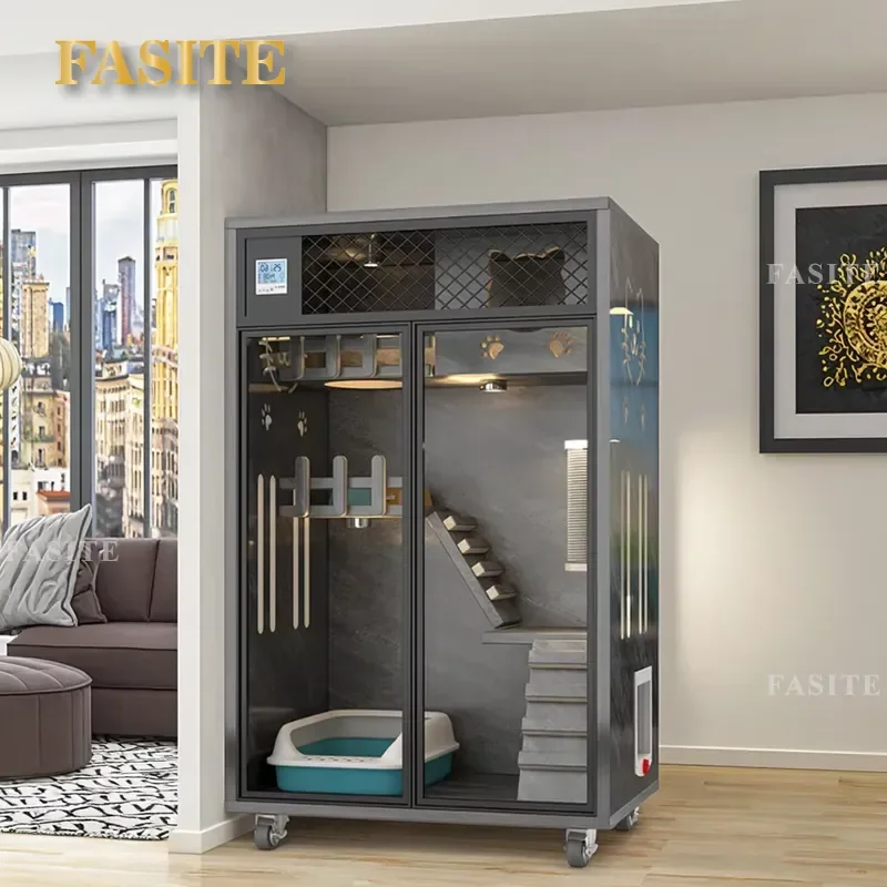 For Cat Multi-Storey Wooden Villa Modern Luxury Pet Cage House Indoor Furniture Suitable for Family Living Room Stylish