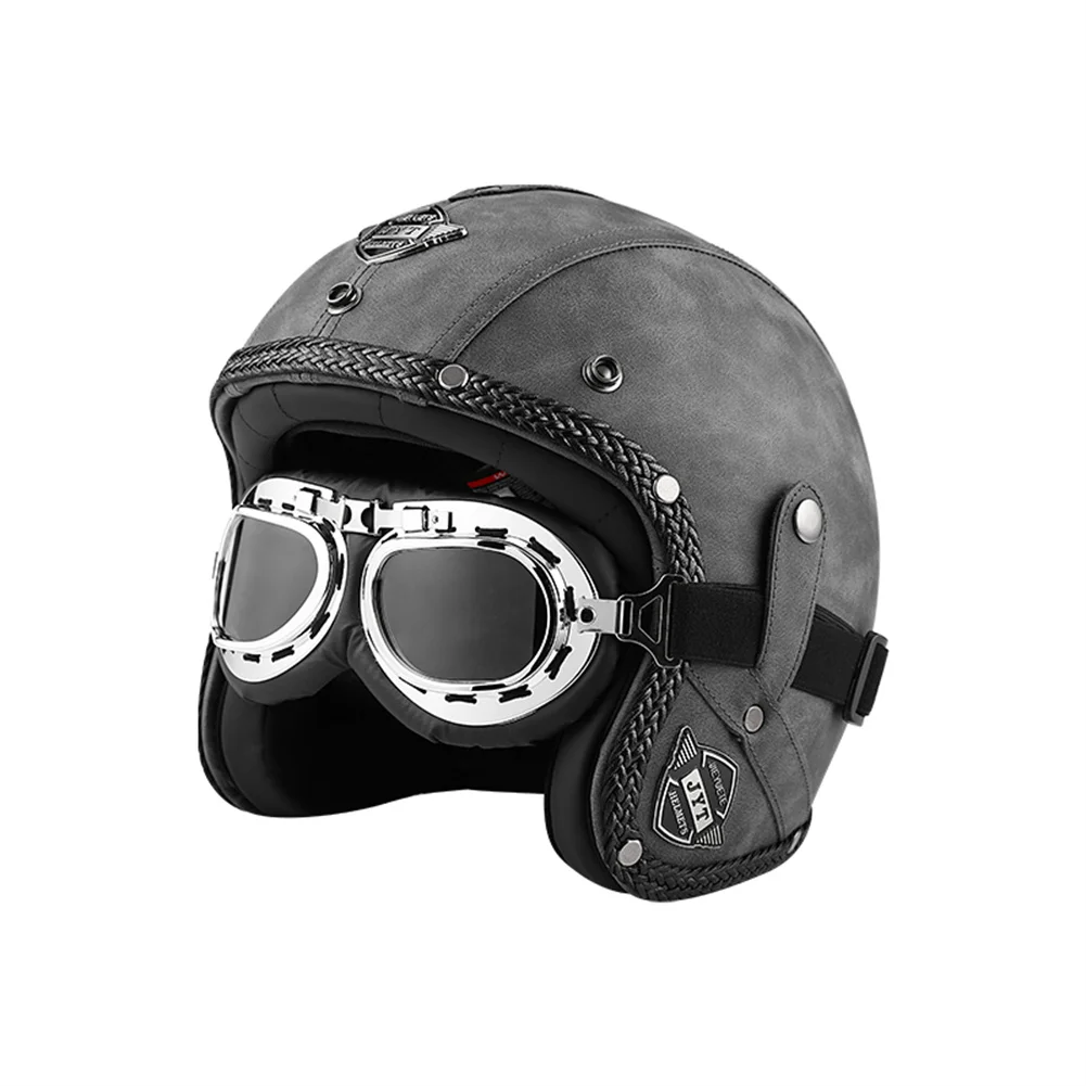 Four Seasons Safety Motorcycle Helmet Vintage Open Face Casco Moto ABS Shell EPS Form High Quality Scooter Casque Double Lens