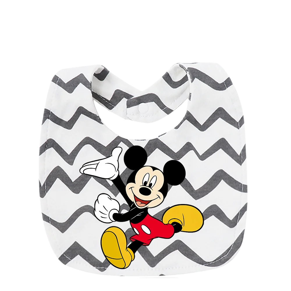 

2 pieces/set New baby cotton bibs double-layer baby boys and girls hiccup cloths anime printed bibs saliva towels for toddlers