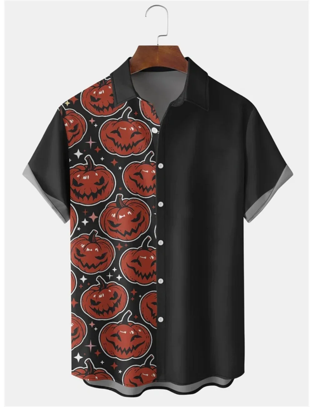 

Men's Halloween Shirt 3D Print Cool Party Shirts Hip Hop Oversize Men's Clothing Hawaiian Summer Beach Holiday Short Sleeve Tops