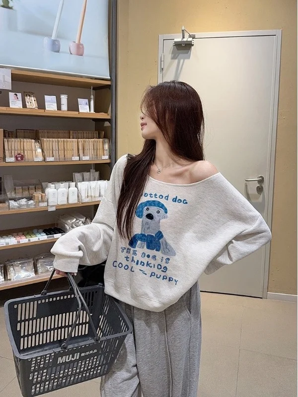 Coreano Sle Casual suelta larga Sve camiseta mujer Faionable versátil verano nueva llegada adelgazamiento viaje estampado de dibujos animados...