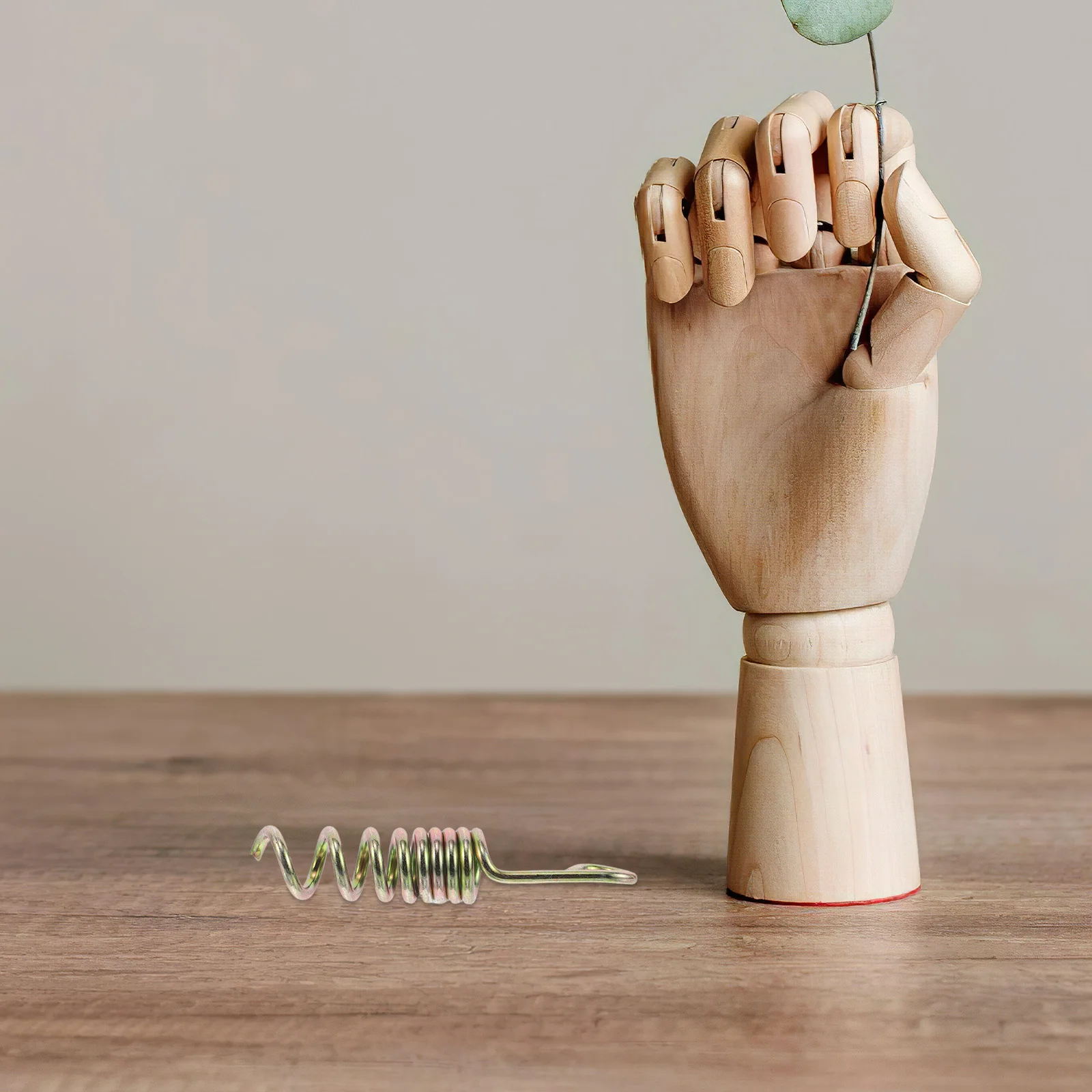 

2Pcs Mannequin Arm Spring Hook Replacement Parts Wooden Wrist Connectors with Metal Tension Joint for Stable Clothing Display