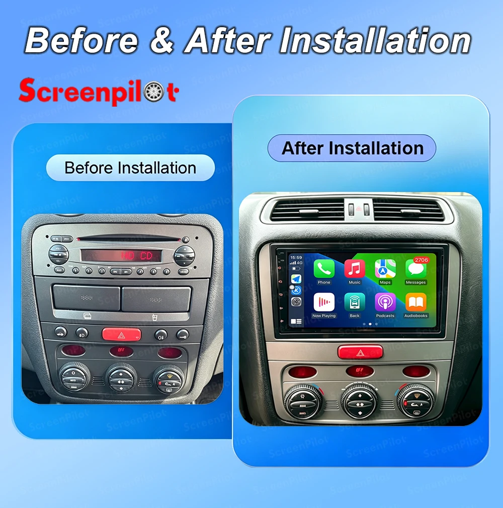 7 Inch Android 16 For Alfa Romeo 147 GT 937 2000-2010 Car Radio Stereo Head Unit Multimedia Video Player Android Auto RDS 8 Core